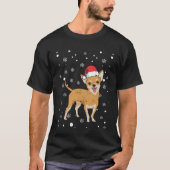 Weihnachtsmannmütze Chihuahua Chiwawa Hund T-Shirt (Vorderseite)