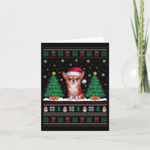 Weihnachtsmannmütze Chihuahua Dog Weihnachtsbaum L Karte