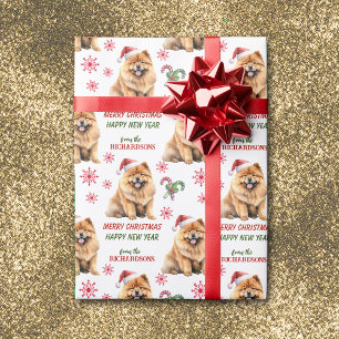 Weihnachtsmannmütze Chow Chow Dog Weihnachten Geschenkpapier
