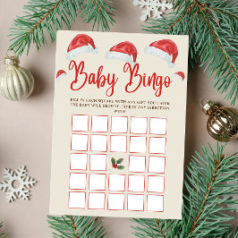 Weihnachtsmannmütze Christmas Baby Bingo Baby Show Einladung
