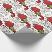 Weihnachtsmannmütze Christmas Golf Ball | DIY Name Geschenkpapier (Ecke)