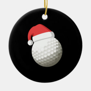 Weihnachtsmannmütze Christmas Golf Keramik Ornament