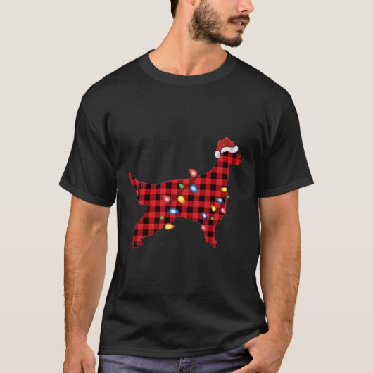Weihnachtsmannmütze Christmas Irish Setter Pajama T-Shirt (Vorderseite)