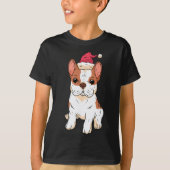Weihnachtsmannmütze Christmas Pajama Dog Welpe Dog T-Shirt (Vorderseite)