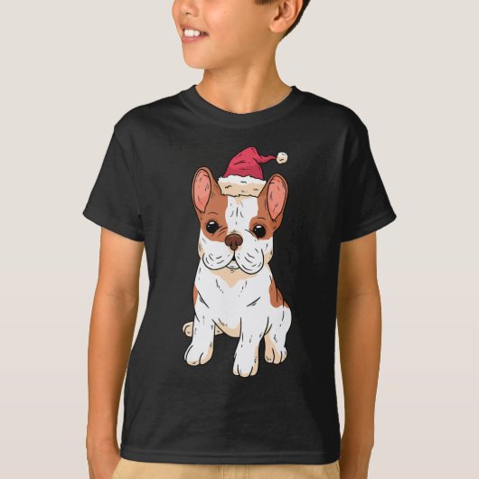 Weihnachtsmannmütze Christmas Pajama Dog Welpe Dog T-Shirt (Vorderseite)