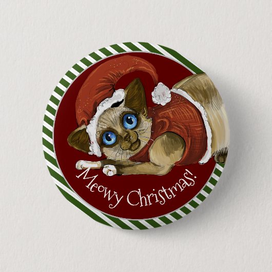 Weihnachtsmannmütze & Coat Christmas Kitty Button (Vorderseite)