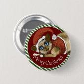 Weihnachtsmannmütze & Coat Christmas Kitty Button (Vorne & Hinten)