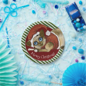 Weihnachtsmannmütze & Coat Christmas Kitty Pappteller (Party)