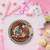 Weihnachtsmannmütze & Coat Christmas Kitty Pappteller (Party)