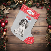 Weihnachtsmannmütze Cocker Spaniel Snowflake Borde Großer Weihnachtsstrumpf