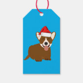Weihnachtsmannmütze Corgi Geschenkanhänger (Vorderseite)