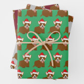 Weihnachtsmannmütze Corgi Geschenkpapier Set (Beispiel)