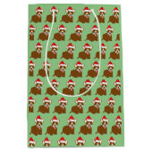 Weihnachtsmannmütze Corgi Mittlere Geschenktüte (Vorderseite)