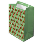 Weihnachtsmannmütze Corgi Mittlere Geschenktüte (Rückseite Schrägansicht)