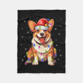 Weihnachtsmannmütze Corgi Xmas Lighting Corgi Dog  Fleecedecke (Vorderseite)