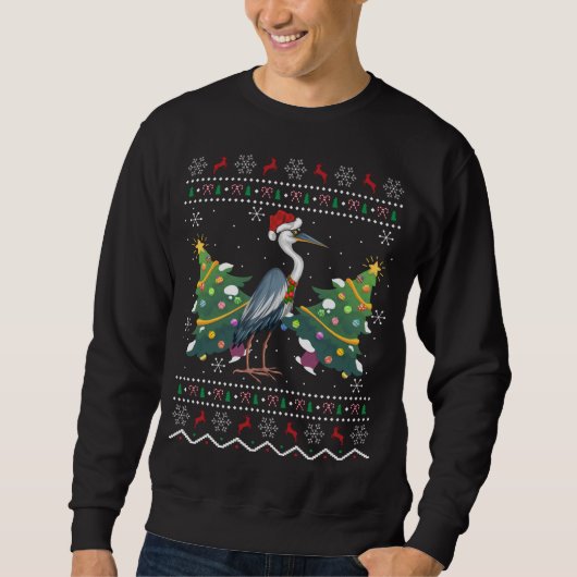 Weihnachtsmannmütze Crane Bird Weihnachtsgeschenk Sweatshirt (Vorderseite)