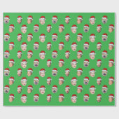 Weihnachtsmannmütze Custom Family Face 4 Fotos Wei Geschenkpapier (Flach)