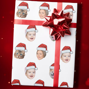 Weihnachtsmannmütze Custom Family Face 5 Fotos Wei Geschenkpapier