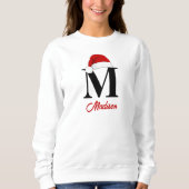 Weihnachtsmannmütze Custom Monogram Family Weihnac Sweatshirt (Vorderseite)
