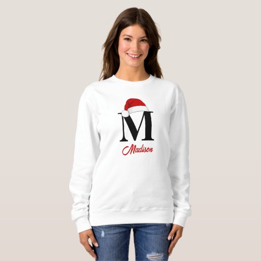 Weihnachtsmannmütze Custom Monogram Family Weihnac Sweatshirt (Vorne ganz)
