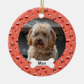 Weihnachtsmannmütze Custom Pet Puppy Dog Foto Keramik Ornament (Vorne)