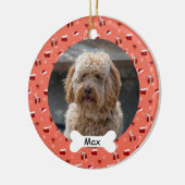 Weihnachtsmannmütze Custom Pet Puppy Dog Foto Keramik Ornament (Links)