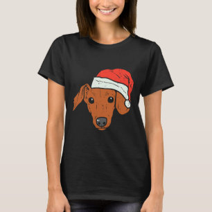 Weihnachtsmannmütze Dackel Pjs Weihnachts Weihnach T-Shirt