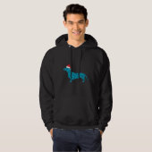 Weihnachtsmannmütze Dackel Weihnachten Für Hunde L Hoodie (Vorne ganz)