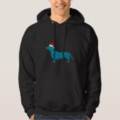 Weihnachtsmannmütze Dackel Weihnachten Für Hunde L Hoodie (Vorderseite)