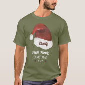Weihnachtsmannmütze Daddy Family Monogram T-Shirt (Vorderseite)