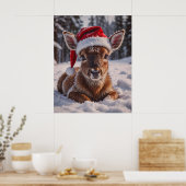 Weihnachtsmannmütze Deer Poster (Küche)