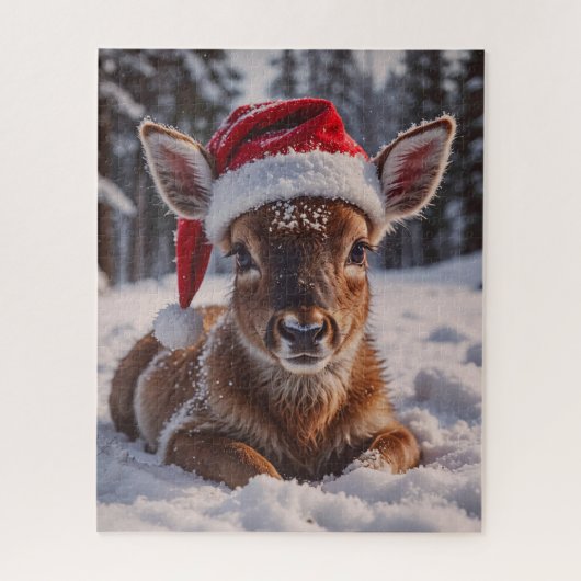 Weihnachtsmannmütze Deer Puzzle (Vertikal)