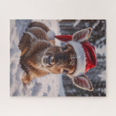 Weihnachtsmannmütze Deer Puzzle (Horizontal)