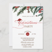 Weihnachtsmannmütze der Kiefernbäume, Weihnachten Einladung (Vorderseite)