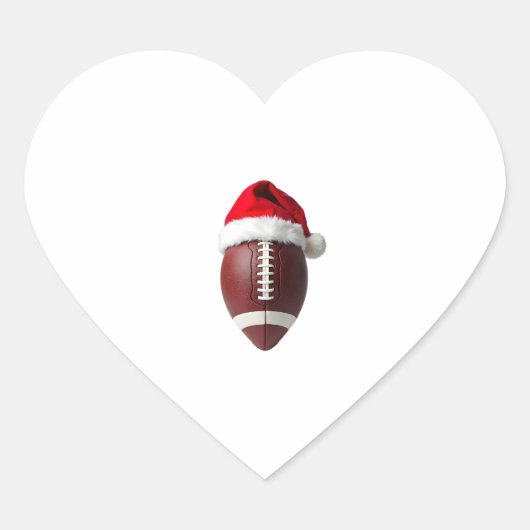 Weihnachtsmannmütze des American Football Ball Herz-Aufkleber (Vorderseite)
