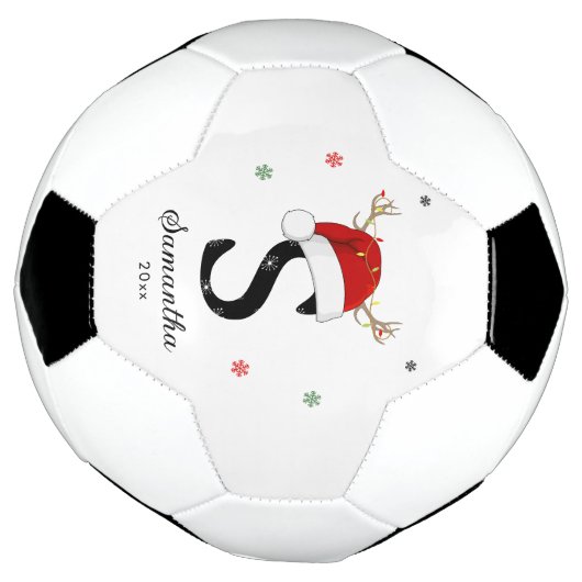 Weihnachtsmannmütze des Buchstabens | Monogramm | Fußball (Gedreht)