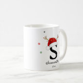Weihnachtsmannmütze des Buchstabens | Monogramm |  Kaffeetasse (VorderseiteRechts)