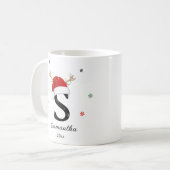 Weihnachtsmannmütze des Buchstabens | Monogramm |  Kaffeetasse (Vorderseite Links)