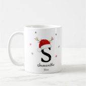 Weihnachtsmannmütze des Buchstabens | Monogramm |  Kaffeetasse (Links)