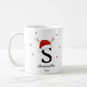 Weihnachtsmannmütze des Buchstabens   Monogramm    Kaffeetasse