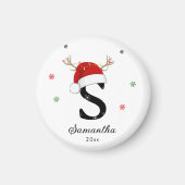 Weihnachtsmannmütze des Buchstabens | Monogramm |  Magnet (Vorne)