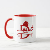 Weihnachtsmannmütze des Buchstabens | Monogramm | Tasse (Links)