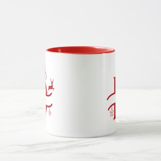 Weihnachtsmannmütze des Buchstabens | Monogramm | Tasse (Zentrum)
