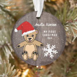 Weihnachtsmannmütze des ersten Weihnachtswald-Tedd Ornament