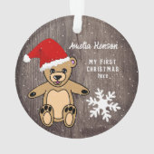 Weihnachtsmannmütze des ersten Weihnachtswald-Tedd Ornament (Rückseite)