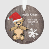 Weihnachtsmannmütze des ersten Weihnachtswald-Tedd Ornament (Vorderseite)