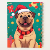 Weihnachtsmannmütze des niedlichen Hundes Planer (Rückseite)