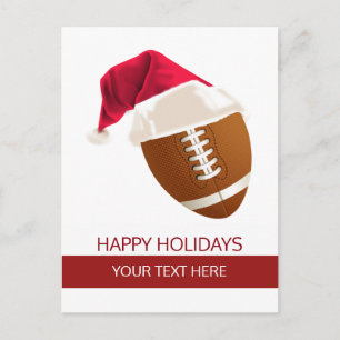 Weihnachtsmannmütze des Weihnachtsfußballballs Pos Feiertagspostkarte