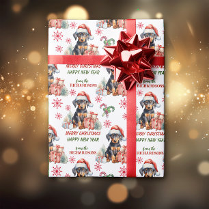 Weihnachtsmannmütze Doberman Pinscher Puppy Weihna Geschenkpapier