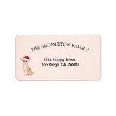 Weihnachtsmannmütze Dog Chihuahua Frohe Weihnachte Adressaufkleber (Vorne)